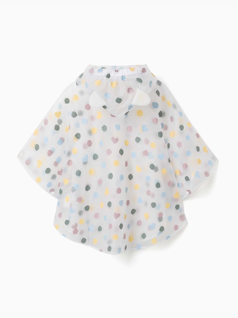 Poncho de lluvia con capucha y estampado de lunares Malva lila - Kiabi