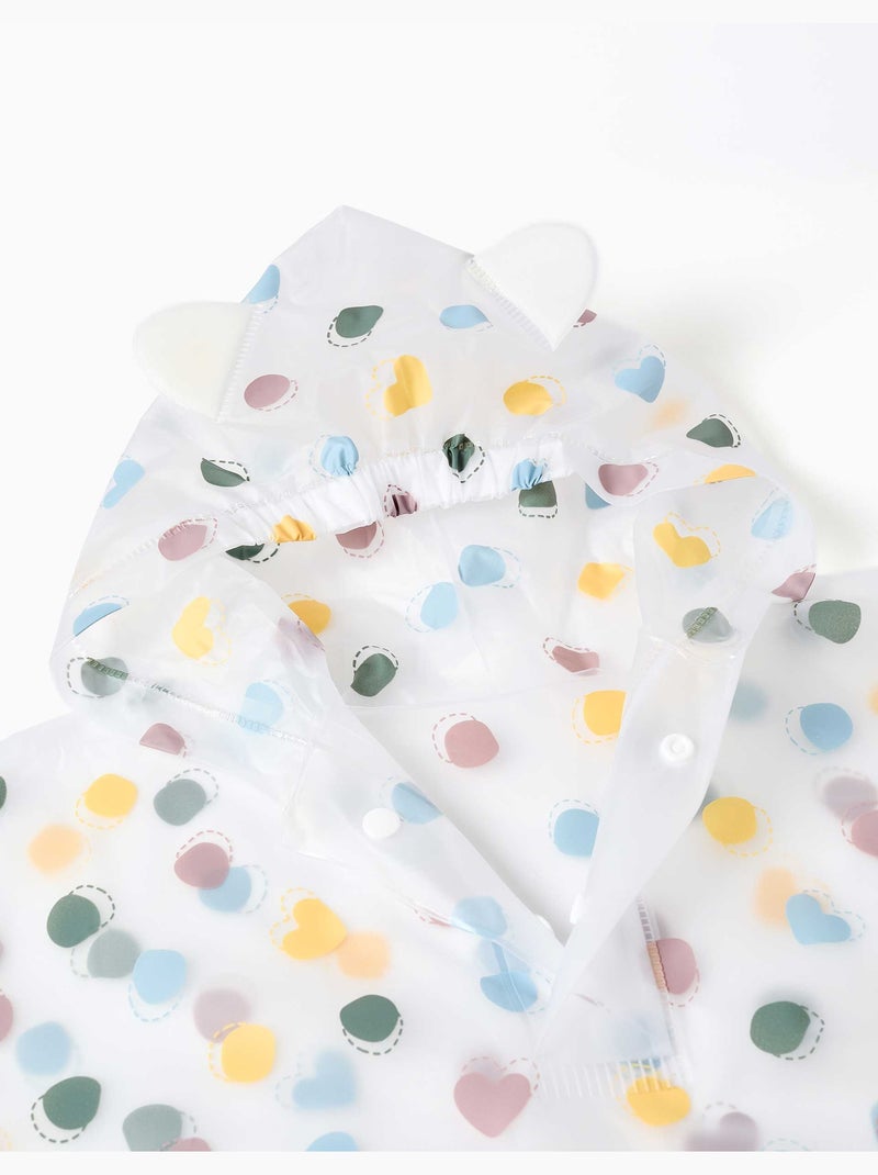Poncho de lluvia con capucha y estampado de lunares Malva lila - Kiabi