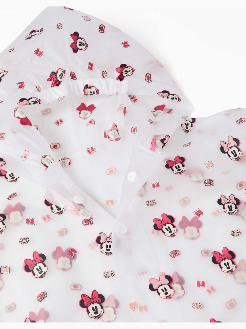 Poncho de lluvia con capucha y estampado de Minnie Rojo - Kiabi