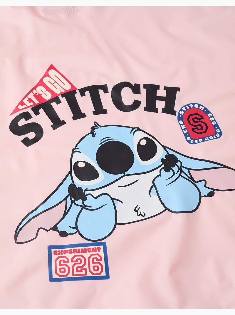 Poncho de lluvia con capucha y estampado de Stitch Rosa - Kiabi