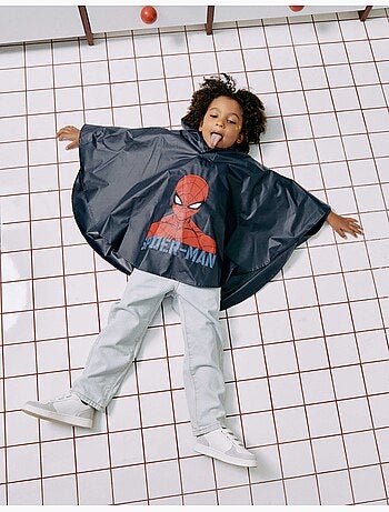 Poncho de lluvia con capucha y estampados de Spider-Man