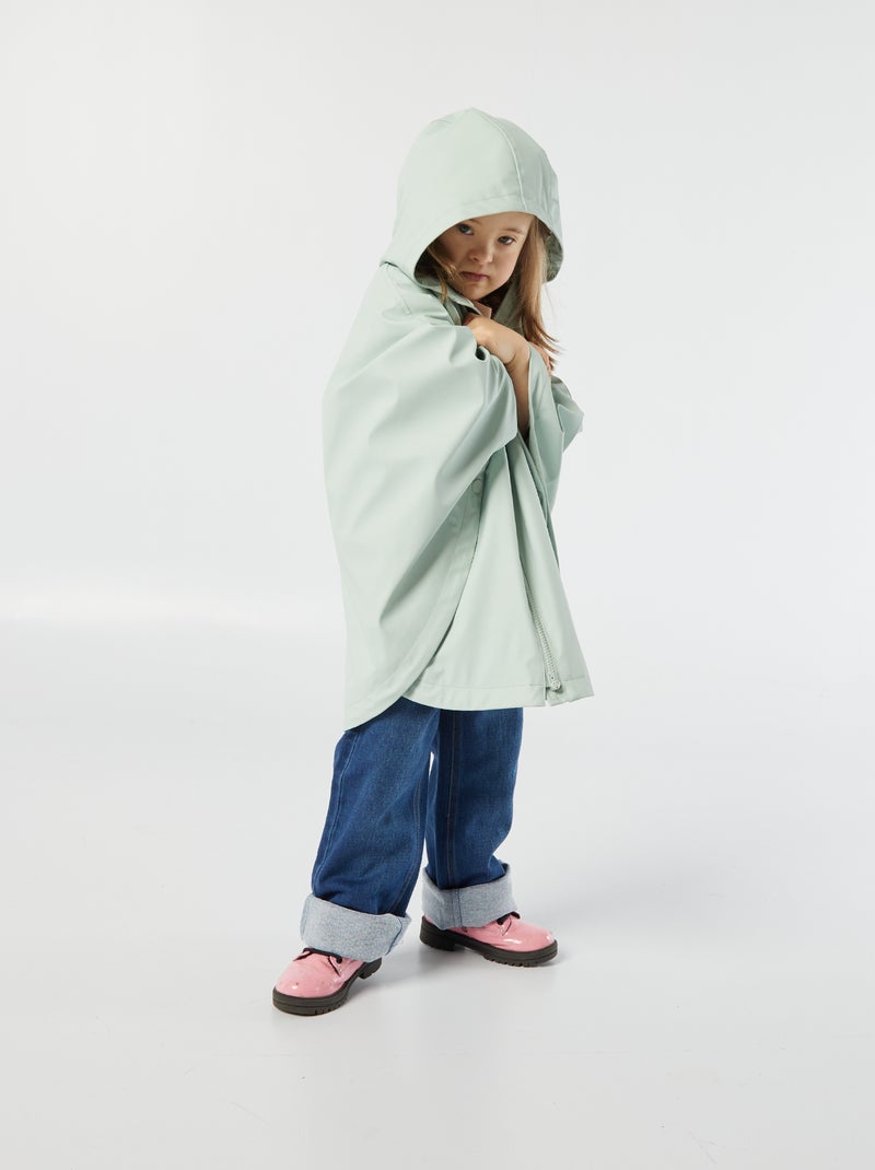 Poncho de material engomado con capucha - colección fácil de poner VERDE - Kiabi