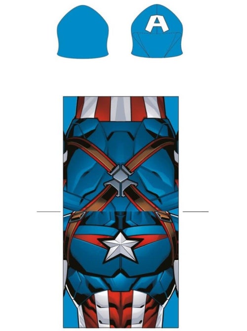 Poncho de Playa Captain America Marvel 55x110cm – Capucha Logo A – 100% Poliéster – Licencia Oficial - Kiabi Poncho de Playa Captain America Marvel 55x110cm – Capucha Logo A – 100% Poliéster – Licencia Oficial - Kiabi