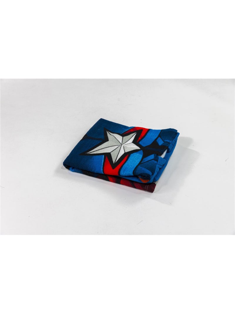 Poncho de Playa Captain America Marvel 55x110cm – Capucha Logo A – 100% Poliéster – Licencia Oficial Negro Azul - Kiabi