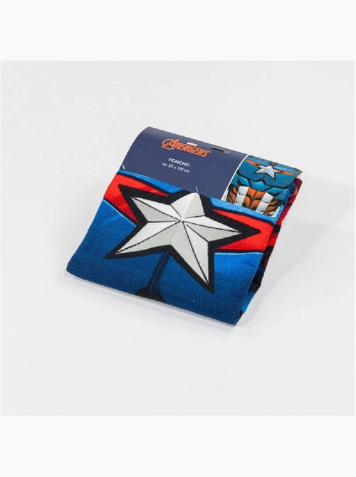 Poncho de Playa Captain America Marvel 55x110cm – Capucha Logo A – 100% Poliéster – Licencia Oficial - Kiabi Poncho de Playa Captain America Marvel 55x110cm – Capucha Logo A – 100% Poliéster – Licencia Oficial - Kiabi