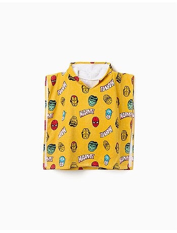 Poncho de playa con capucha de algodón con motivo Marvel