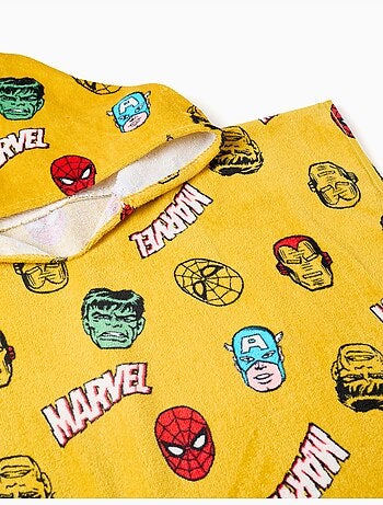 Poncho de playa con capucha de algodón con motivo Marvel