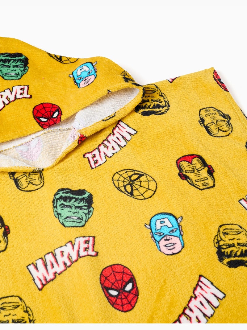 Poncho de playa con capucha de algodón con motivo Marvel Amarillo oscuro - Kiabi