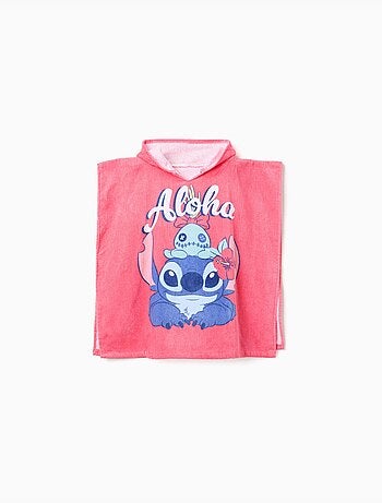 Poncho de playa de algodón con capucha y estampado de Stitch