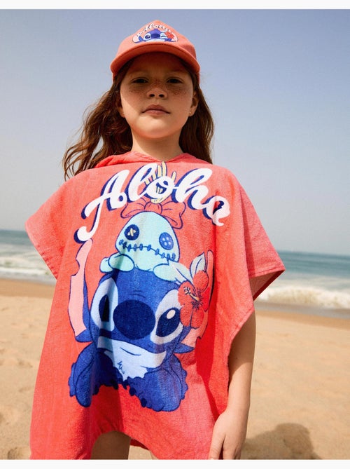Poncho de playa de algodón con capucha y estampado de Stitch - Kiabi Poncho de playa de algodón con capucha y estampado de Stitch - Kiabi