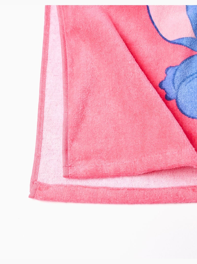 Poncho de playa de algodón con capucha y estampado de Stitch Rosa - Kiabi