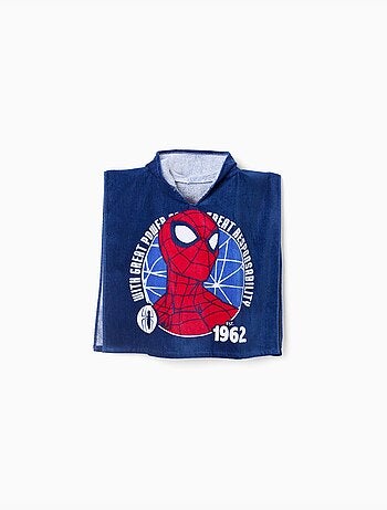 Poncho de playa de algodón con capucha y spider-man