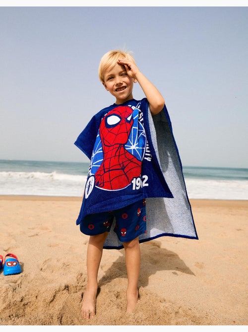 Poncho de playa de algodón con capucha y spider-man - Kiabi Poncho de playa de algodón con capucha y spider-man - Kiabi