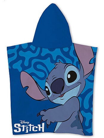 Poncho de Playa Disney Stitch 55x110cm – Close-Up Azul Marino – Capucha – 100% Poliéster – Licencia