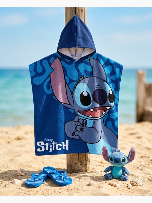 Poncho de Playa Disney Stitch 55x110cm – Close-Up Azul Marino – Capucha – 100% Poliéster – Licencia - Kiabi Poncho de Playa Disney Stitch 55x110cm – Close-Up Azul Marino – Capucha – 100% Poliéster – Licencia - Kiabi