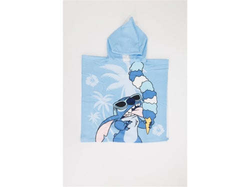 Poncho de Playa Disney Stitch Helado 55x110cm – Azul Cielo Hibisco – Capucha – 100% Poliéster – Lice - Kiabi Poncho de Playa Disney Stitch Helado 55x110cm – Azul Cielo Hibisco – Capucha – 100% Poliéster – Lice - Kiabi