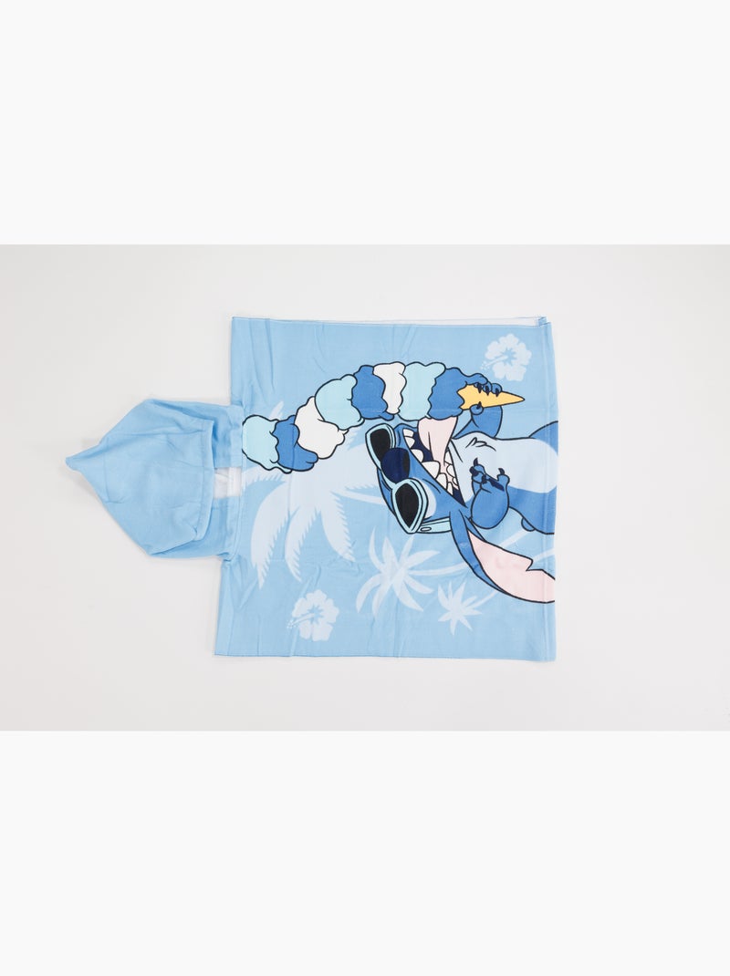 Poncho de Playa Disney Stitch Helado 55x110cm – Azul Cielo Hibisco – Capucha – 100% Poliéster – Lice Negro Azul cielo - Kiabi