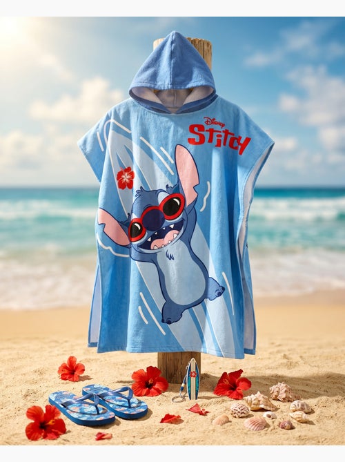 Poncho de Playa Disney Stitch Surf 55x110cm – Olas Azul Hibisco Rojo – Capucha – 100% Poliéster – Li - Kiabi Poncho de Playa Disney Stitch Surf 55x110cm – Olas Azul Hibisco Rojo – Capucha – 100% Poliéster – Li - Kiabi