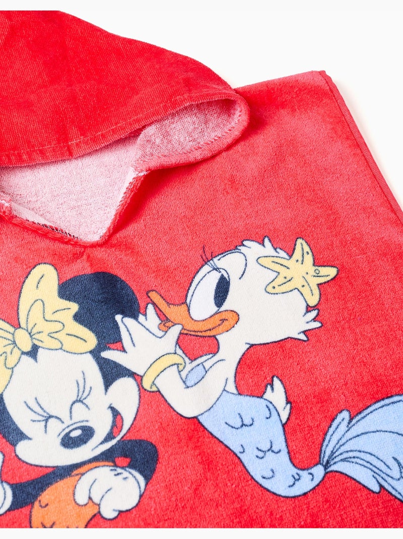 Poncho de playa en algodón con capucha Minnie & Daisy Rosa - Kiabi
