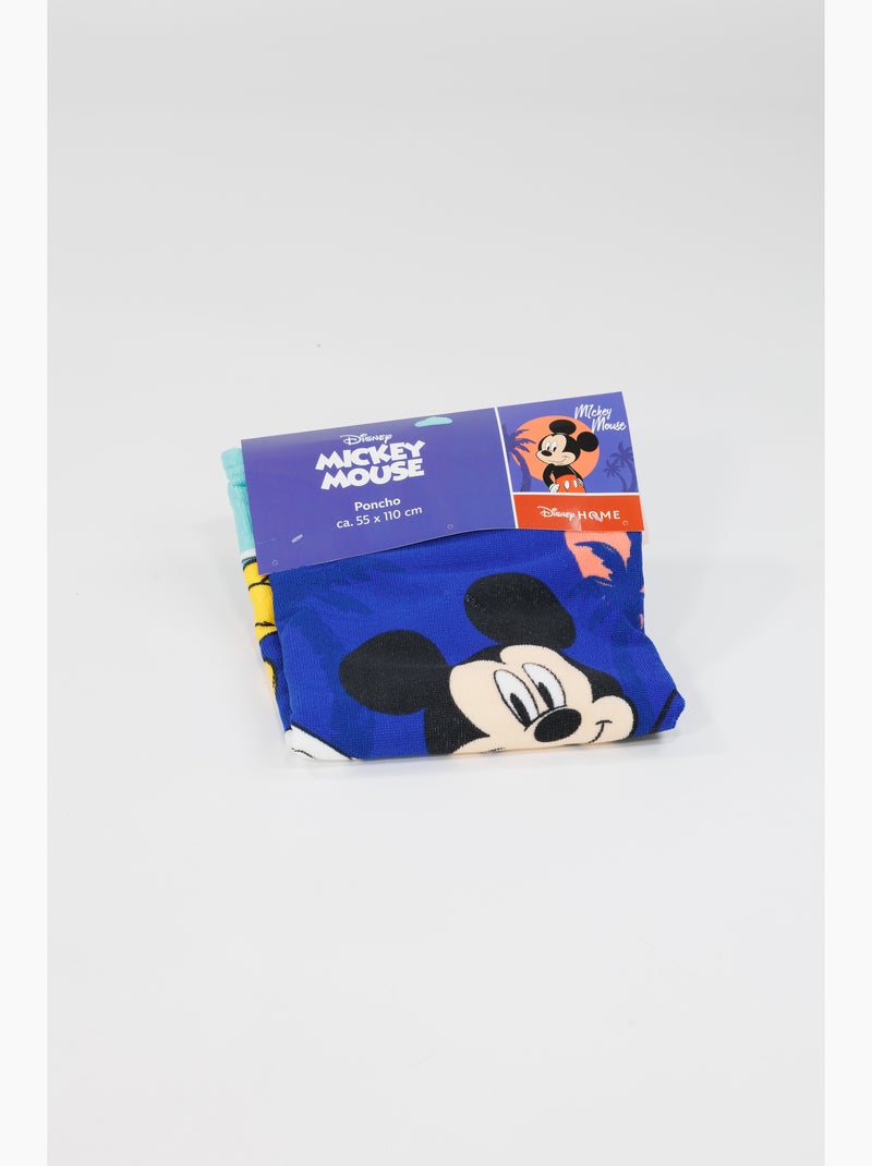 Poncho de Playa Mickey Mouse Disney 55x110cm – Capucha con Orejas – 100% Poliéster – Licencia Oficia Beige/Verde/Azul - Kiabi