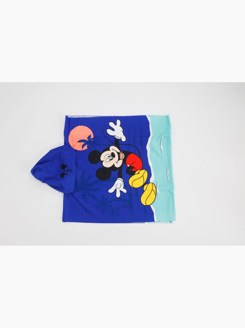 Poncho de Playa Mickey Mouse Disney 55x110cm – Capucha con Orejas – 100% Poliéster – Licencia Oficia Beige/Verde/Azul - Kiabi