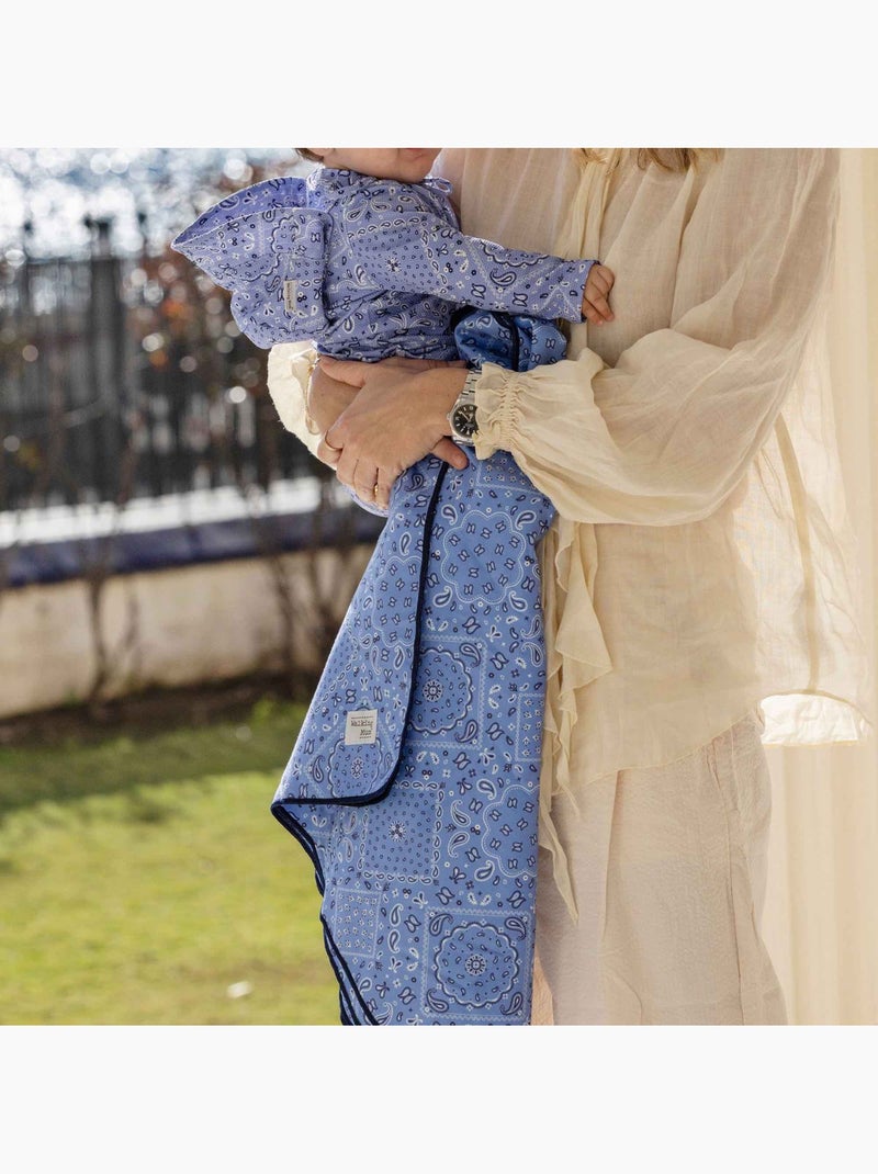 Poncho de playa microfibra para bebé | Walking Mum Azul - Kiabi