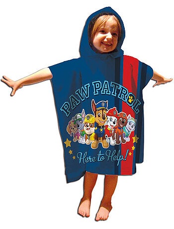 Poncho de Playa PAW Patrol 50x110cm – Equipo Completo Here to Help – Capucha – 100% Poliéster – Lice