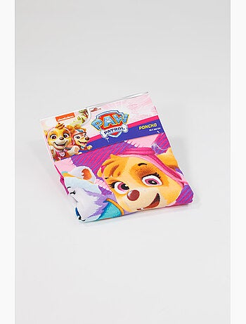 Poncho de Playa PAW Patrol Skye Everest 55x110cm – Rosa Fucsia – Capucha Puntiaguda – 100% Poliéster