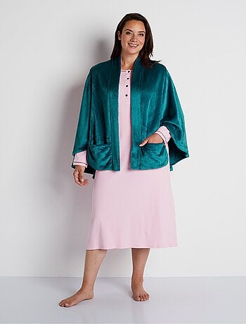 Poncho de punto de felpa de borde a borde - Afibel