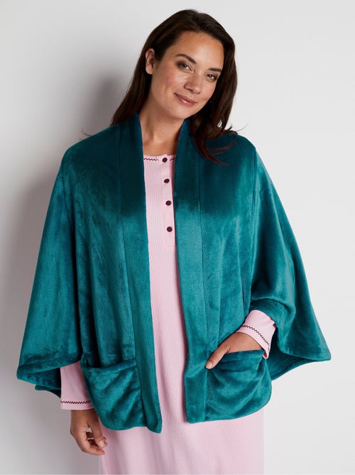Poncho de punto de felpa de borde a borde - Afibel - Kiabi