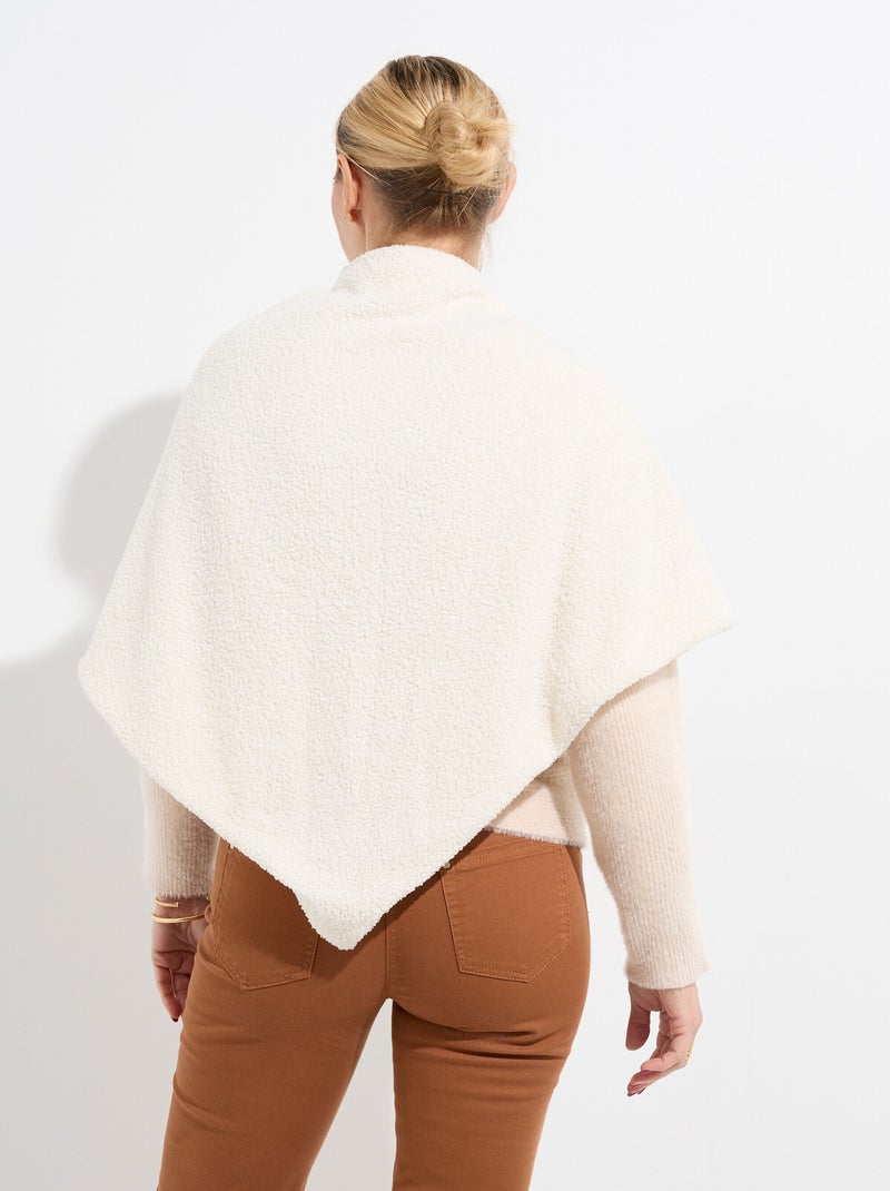 Poncho de tacto lanoso con cadena metálica - AFIBEL Beige - Kiabi