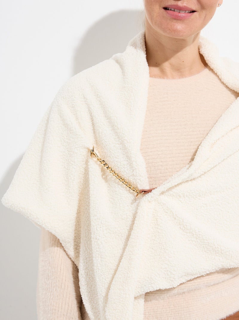 Poncho de tacto lanoso con cadena metálica - AFIBEL Beige - Kiabi