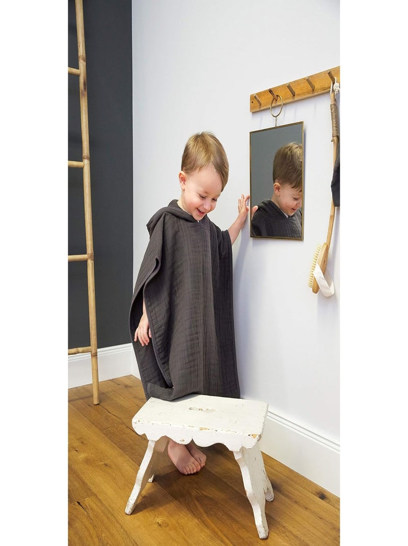 Poncho Enfant de Gasa de Algodón PROMO LINGE Gris antracita - Kiabi