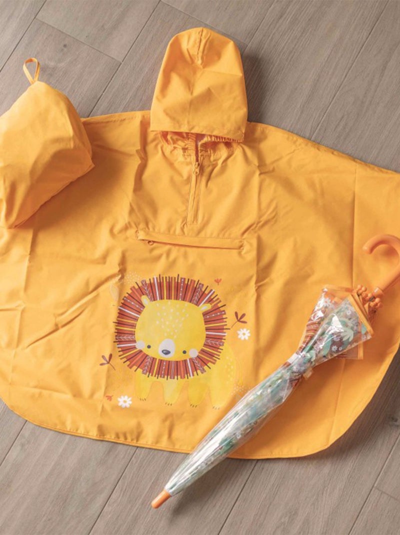 Poncho impermeable capa de lluvia para niños | Sassi Junior Naranja - Kiabi