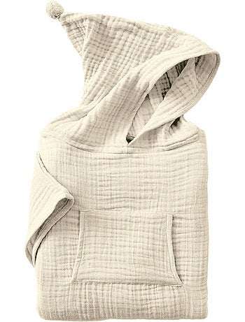 Poncho infantil con capucha - cuádruple gasa de algodón 220 g/m² – gaïa