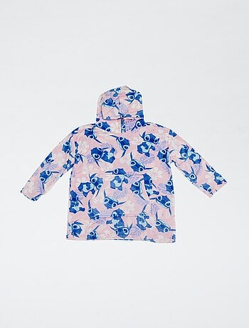 Plaid poncho infantil con capucha polar 'Minnie'