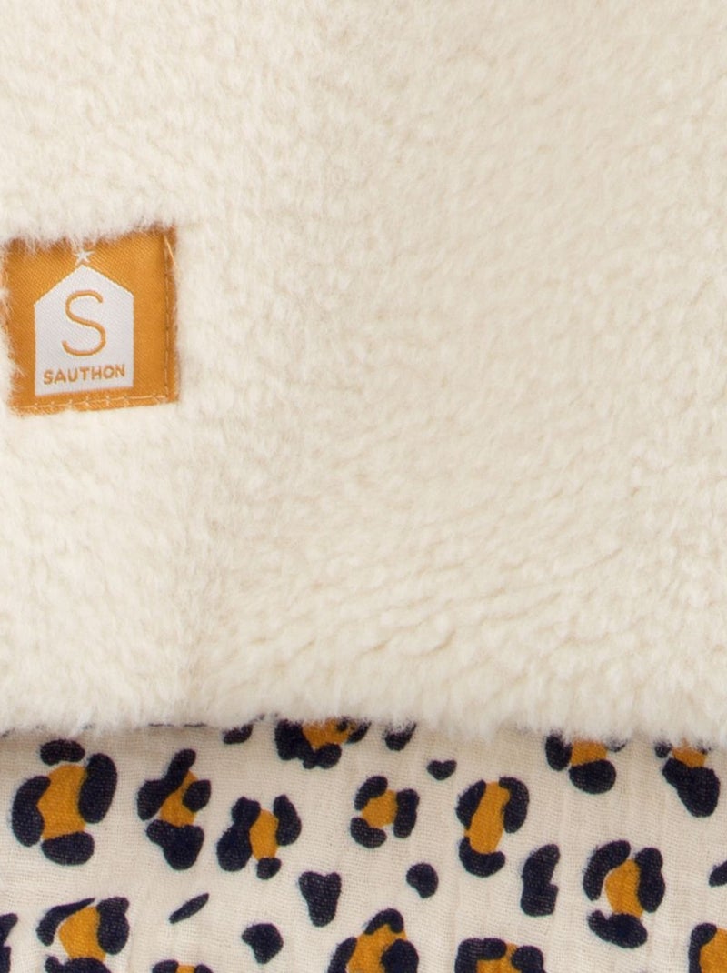 Poncho para bebé de sherpa y gasa de algodón con estampado de - SAUTHON Crudo - Kiabi