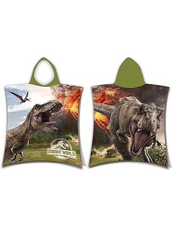 Poncho toalla de rizo con capucha algodón jurassic world dinosaurios 50 x 115