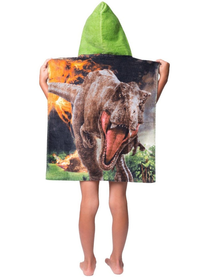 Poncho toalla de rizo con capucha algodón jurassic world dinosaurios 50 x 115 Verde - Kiabi