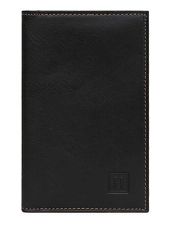 Porta documentos - 2 pliegues - cuero félin hexagona
