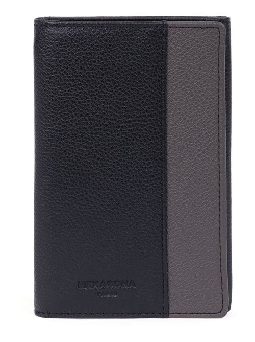 Porta documentos - 3 pliegues - detener rfid - cuero duo hexagona - Kiabi