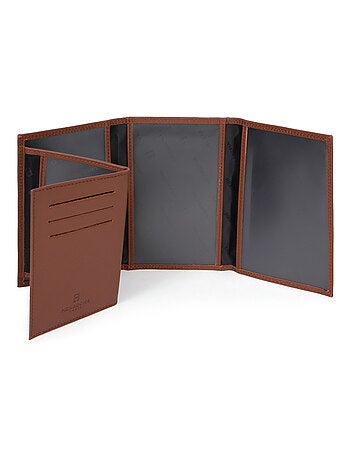 Porta documentos - 3 pliegues - Detener RFID - Cuero SENSATION