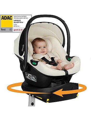 Portabebés con base isofix 180° - astrid i-size - galardonado por adac - silla de coche 40-87 cm