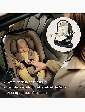 Portabebés con base isofix 180° - astrid i-size - galardonado por adac - silla de coche 40-87 cm