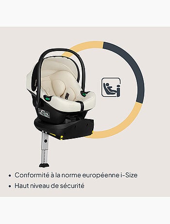 Portabebés con base isofix 180° - astrid i-size - galardonado por adac - silla de coche 40-87 cm