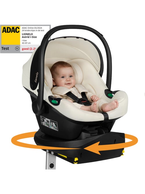 Portabebés con base isofix 180° - astrid i-size - galardonado por adac - silla de coche 40-87 cm - Kiabi