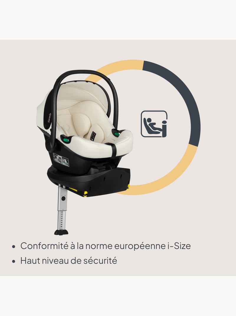Portabebés con base isofix 180° - astrid i-size - galardonado por adac - silla de coche 40-87 cm Beige claro - Kiabi