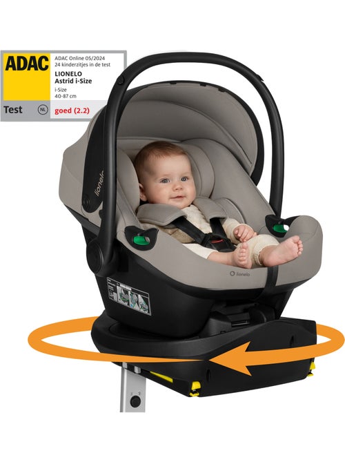 Portabebés con base isofix 180° - astrid i-size - galardonado por adac - silla de coche 40-87 cm - Kiabi