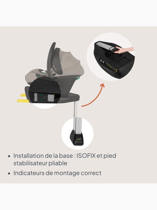 Portabebés con base isofix 180° - astrid i-size - galardonado por adac - silla de coche 40-87 cm - Kiabi