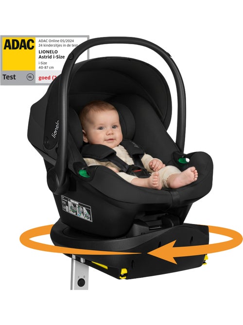 Portabebés con base isofix 180° - astrid i-size - galardonado por adac - silla de coche 40-87 cm - Kiabi